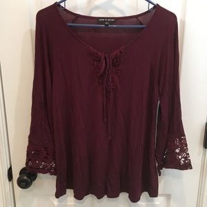 3/4 Length Embroidered Women's Blouse